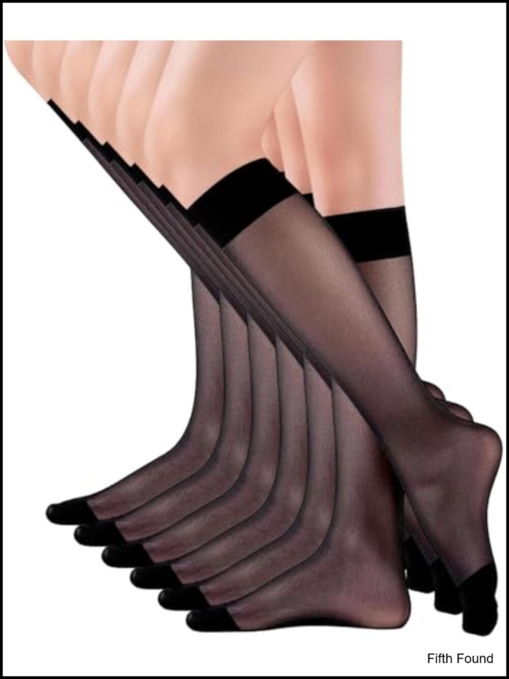15D Sheer Knee High Stockings for Women 6 Pairs Elastic Dance